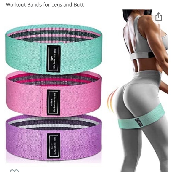 3 work out bands with different weights for training legs and butt like new - Picture 4 of 4
